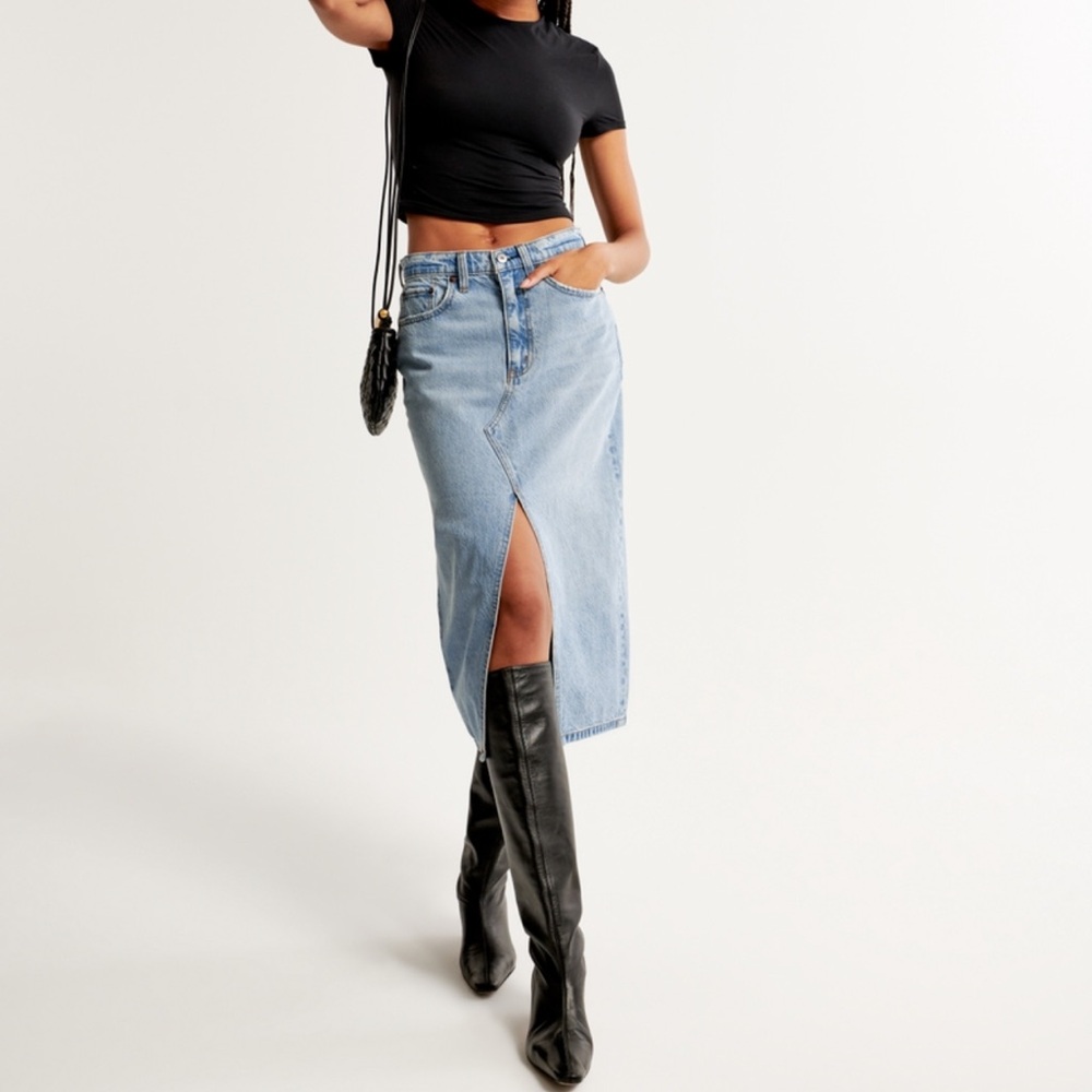 Abercrombie denim midi skirt